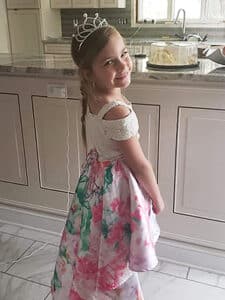 Girl wearing princess dress